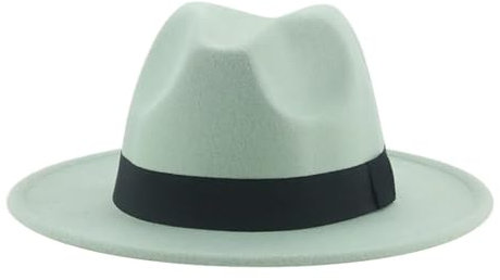 SOYNIA Fedora Trilby Filzhut Hut Hüte Für Damen Fedora-Damenhüte Für Herren Formelle Hochzeitsdekoration Damenhut 59–61 cm (XL) Hellgrün