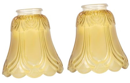 Gadpiparty 2pcs European Style Delicate Glass Lampshade Lamp Cover Tea Color 4cm Fitting Diameter for Bedroom Ceiling Light Fixtures