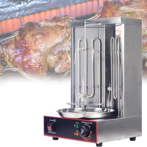 Beachtiful Grill Doner Kebab Machine Gyro Broilers Giratorio Hogar Vertical Asador con 2 Tubos de Calentamiento para Pollo Asado, Pavo Asado, Tacos, Asado,220V