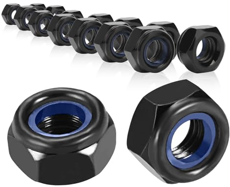 30 Stück Sechskantmuttern M8,Schwarz Sicherungsmuttern,Mutter M8 Stoppmutter,Anti Locker Nylon Selbstsicherndemuttern,Kontermuttern Schraubenmutter m8 Muttern Edelstahl Selbstsichernd Metrisch Gewinde