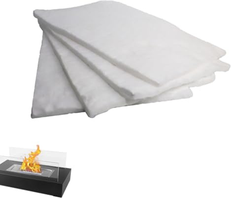 2/4/6 Pcs Laine Céramique pour Cheminée éthanol, 30×20cm Mèche de Foyer Résistante à la Chaleur Pelotes Céramique Découpable pour Foyer de Table pour Prolonger Le Temps de Combustion