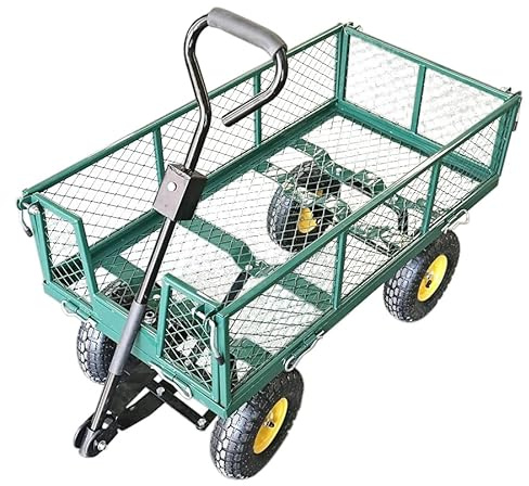FEFE-Heavy-Duty Festival Trolley on Wheels with 250KG Capacity, Size L86xW45xH19.8cm. Wheelbarrow with 4 Wheels, Removable Sides, and Flexible Handle for Easy Maneuvering and Versatile Use