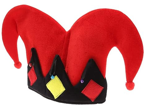 Amosfun Roter Cosplay Clown Hut Schräge Kostüm-mütze Leichte Bühnen-performance Zubehör Für Karneval Fasching Theater Und Party