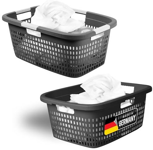 Novaliv Wäschekorb-Set 25L + 40L, Wäschebox Set Wäscheeimer Wäschebehälter für Bad Wäsche Schmutzwäsche, Wäschekörbe Wäschewanne Laundry Basket Wäschetonne Aufbewahrung Korb Sammler Box
