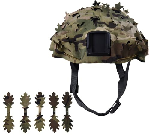 Hrlace Taktischer Helmüberzug Fast Helmbezug Tarnung Airsoft Helm-Abdeckung Militärausrüstung Kampf schnelle Helmabdeckung für Paintball Jagd Schießen Ohne Helm CP Multi-Land #2
