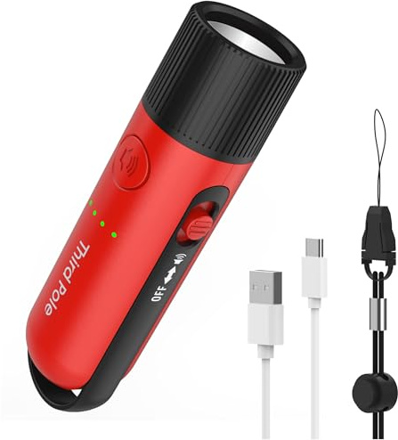 Third Pole 125dB Rechargeable Bear Horn,IPX4 Waterproof & LED Flashlight Bear Deterrent Device for Hiking, Camping, Outdoor Survival,Red
