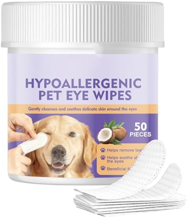 Ranley Salviettine Detergenti Per Occhi Per Animali Domestici - Igiene Oculare Delicata e Morbida per Cani - Salviette Rimuovi Macchie Lacrime Delicati Per Cuccioli | Per Cani Cuccioli Gattini Conigli