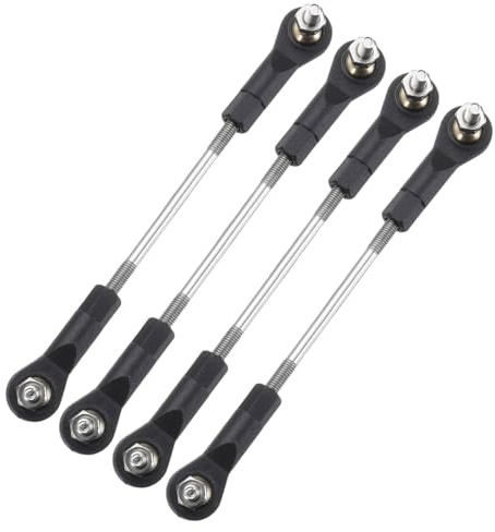 sourcing map 4Pc Adjustable Turnbuckles Camber Link 74-84mm Turnbuckle Rod | Steering Servo Linkage with M3 Ball Head Rod Ends for RC Car Replace Parts