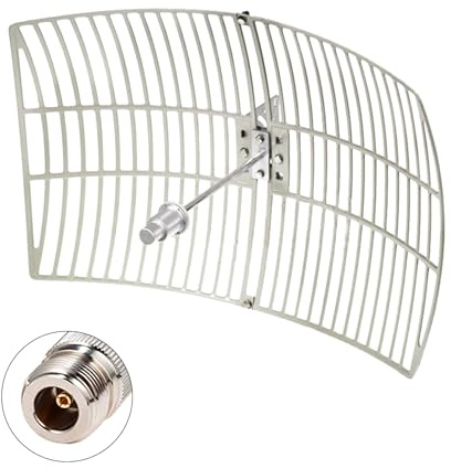 Antenne parabolique extérieure WiFi 5,8 GHz 5 GHz Gain 27 dBi (5150-5850 MHz) Antenne directionnelle longue portée avec femelle de type N pour routeur Wi Fi sans fil Point d'accès caméra