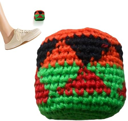 Hand-Made Knitted Footbags, Colorful Crochet Kick Balls, Handwoven Juggling Bags, Assorted Toss Pack, Multicolored Footbag Sack for In/Outdoor Party Games, Handmade Guatemalan Crafts for Kids & Adults