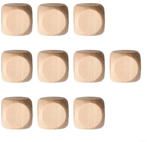 SMZhomeone 10 Stück Blanko-Holzwürfel unlackierte Holzwürfel für DIY Handwerk Malerei Gravur Spiele Custom Design Familie Party Kinder Erwachsene Natur 25 mm (16 mm)