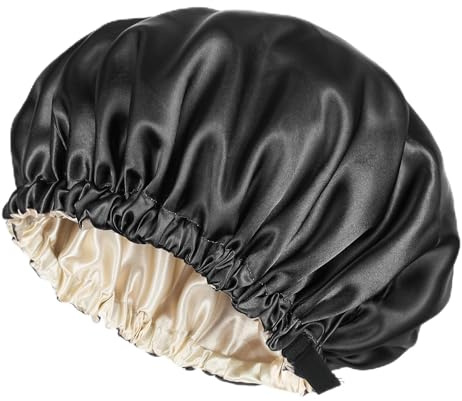 Kaelaxroy - Gorro de raso reversible de doble capa para hombre y mujer, ajustable antideslizante para cabello rizado trenzado afro, gorro de cuidado de la piel y maquillaje