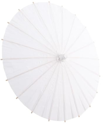 Paper Parasol Chinese/Japanese Decorative Umbrella White DIY Painting Decorative Umbrella Wedding Bridal Party Decor Photo Cosplay Prop(60CM)