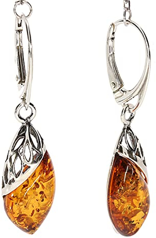 Bernstein Ohrringe von Artisana-Schmuck, Fassung 925/000 Sterling Silber