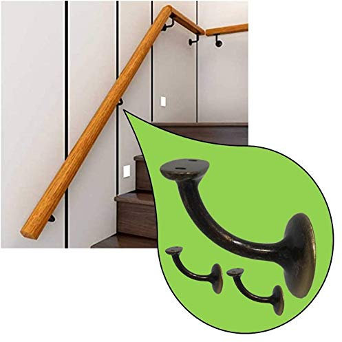 Parpyon® Supporti per corrimano a muro Staffe tubo passamano legno o Ferro accessori per ringhiere, Reggi Tubi con tasselli e viti prodotto italiano (Supporti V42, Bronzo-V42)