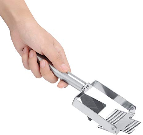 TOPINCN Honigschaber, Edelstahl Doppelnadel Bienenstock Entdeckelungsgabel Bienenhoniggabel Imker Honigschaufel Imkereiwerkzeug mit Zinken