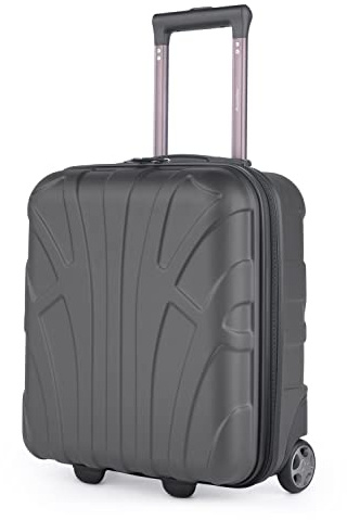 suitline Underseat Kabinentrolley 45x36x20 cm Hartschalen Bordcase ABS leicht 30 L mit 2 Rollen Teleskopgriff kleines Handgepäck für easyJet Kurztrip Flug Bahn Auto Reise, Graphite | ABS-Hartschale · Laptopfach · 2.5 kg Leichtgewicht · 2 Rollen · Austauschbare Ersatzteile · Underseat · Für alle Airlines