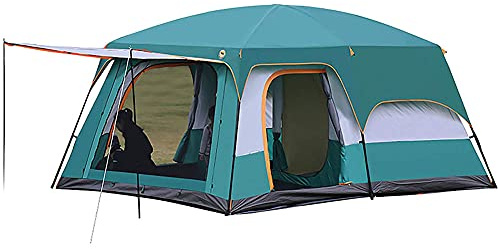 Campingzelt mit 2 extra dunklen Schlafkabinen für 5–12 Personen, doppelschichtiges Familienzelt im Freien, wasserdicht, Winddicht, Strandzelt, Sonnenschutz, Kuppelzelt für Festivals, Garten small