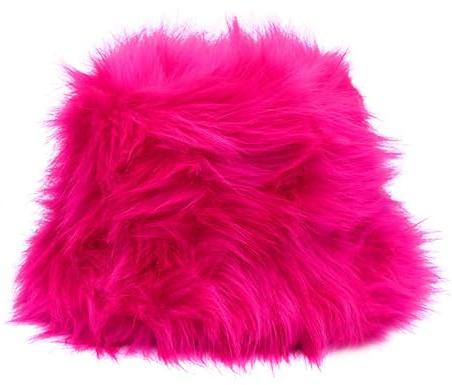 Reyox Femme Bob en Fausse Fourrure, Chapeau de Pêcheur Pliable, Bonnet d'hiver Chaud Rose Vif