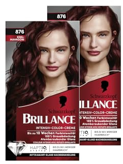 Brillance Intensiv-Color-Creme 876 Edelmahagoni (2x 160 ml), dauerhafte Haarfarbe mit Diamant-Glanz und Pflege-Conditioner, für 10 Wochen Farbintensität
