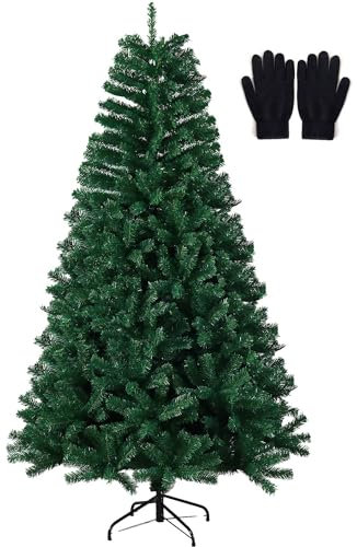 Maxesla 5ft Christmas Tree with Foldable Metal Stand, 600 Tips Artificial Christmas Tree, Realistic Bushy Spruce Branches, Idea Christmas Decorations for Indoor Holiday Decoration, Green