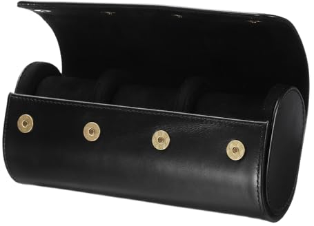 sourcing map Uhrenrollen-Reiseetui, 3 Fächer, tragbare Leder-Aufbewahrungskoffer für Damen und Herren, Uhren-Aufbewahrungs-Organizer mit abnehmbaren Kissen für Reisen, Display, Heimaufbewahrung,