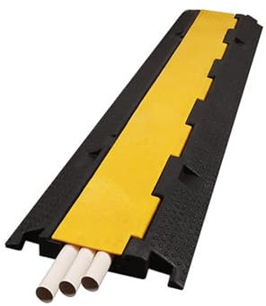 Yqyc Pasacables de Suelo para Proteger Las Cables Protector de PVC de 3 Canales Duradera con Cubierta Superior Abatible, Capacidad de Carga de 5000 Kg