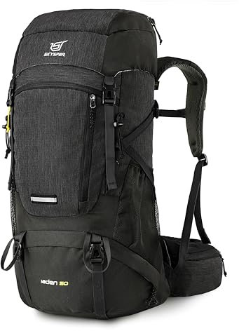 SKYSPER Wanderrucksack 50L Trekkingrucksack Herren und Damen,Reiserucksack mit Schuhfach Schlafsackfach,Tagesausflüge mit Hüftgurt für Camping Outdoor Daypack