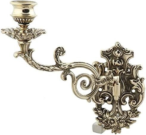 Wandkerzenhalter Jugendstil Messing Gold 23cm Klavierleuchter Wandleuchter Kerzenhalter Vintage