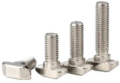 CPCPC Schrauben, Metallschrauben, 20 Stück/Los, vernickelter Stahl, M5, M6, M8, T-Hammerkopfschraube, Aluminium-Verbindungsschraube for EU20/30/40/45-Aluminiumprofile (20 mm x 10 Stück, EU45-M8)