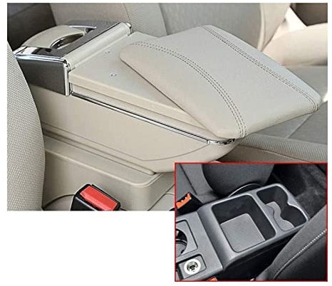 WILSEM Para V&w para Golf 7 2015 2016 2017 Caja De Almacenamiento De Reposabrazos Negro De Una Sola Capa con Cenicero Portavasos