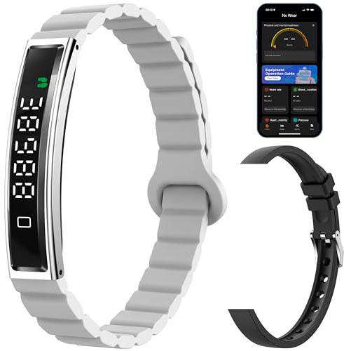 findtime Smart Bracelet Fitness Tracker Heart Rate Monitor Sleep Activity Tracker Step Counter Calories Pedometer Waterproof Slim Thin Health Band for Women Ladies Men, Free App, 2 Bands