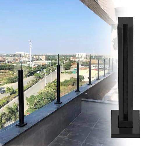 Support de balustrade en verre avec vis pour intérieur et extérieur, système de garde-corps en verre pour la sécurité et un design moderne, parfait pour la maison et le travail