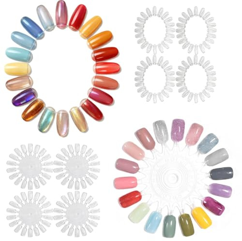 TEOZBLU 10 Pcs Ruota Espositore Unghie Trasparente Per Smalti Per Nail Art, Supporto Plastic Manicure e Pedicure Salone, Display a Colori Per Smalto Unghie,Ruota Dei Colori Smalto Unghie, Porta Smalti