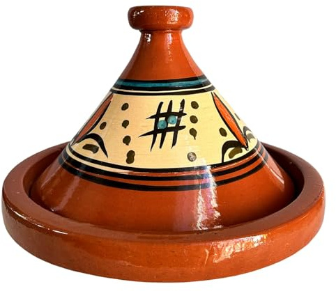 Tajine XL 35 cm Terracotta Hand Painted - Traditional Moroccan/Tunisian Pot + Free Ebook 2611251343