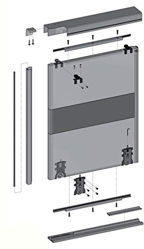GTV Wardrobe Sliding Door Hardware Kit - Tracks 1700mm, 2300mm or 2700mm (Kit for 2 doors with track 1700mm)