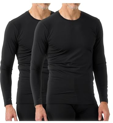 LAPASA män 1 & 2 pack innerfleece termounderkläder överdel tunn & tjock skidfunktion underkläder termoskjorta för vintern M09 M55 M26 MEHRWEG