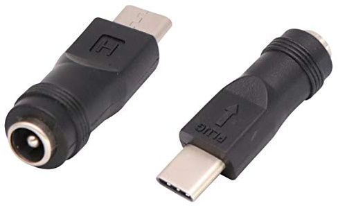 AAOTOKK Typ C USB auf DC 5,5 x 2,1 mm Buchse Ladeanschlussbuchse Netzteil 5 V Weiblich für Ladegerät (2-Stücke)