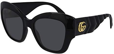 Gucci Gg0808s Occhiali da Sole, Nero-Nero-Grigio, 53 Donna