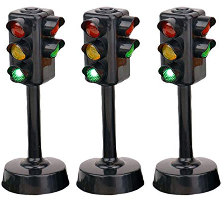 TOYANDONA Lot De 3 Jouets Feux De Signalisation Miniatures pour Enfants Modèles Éducatifs Précoces pour Apprentissage Sécurité Routière Jouets D'Éveil pour Jeux Intérieurs Et Extérieurs
