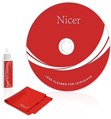 Nicer CD/VCD/DVD Player Cleaner Kit, Laser Lens Cleaning Disc with Double Brush Cleaning System, NS-2