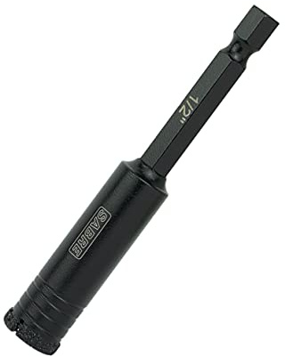 Sabre Tools 1/2 Inch Diamond Hole Saw, Hex Shank, One Piece Vacuum Brazed Diamond Drill Bit - Power Drill Bit for Granite, Tile, Porcelain, Stone, Glass (1/2)