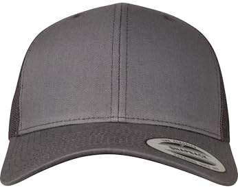 Flexfit Unisex Retro Trucker Cap, Klassische Trucker Cap mit Mesh-Rückseite, Kids, Darkgrey