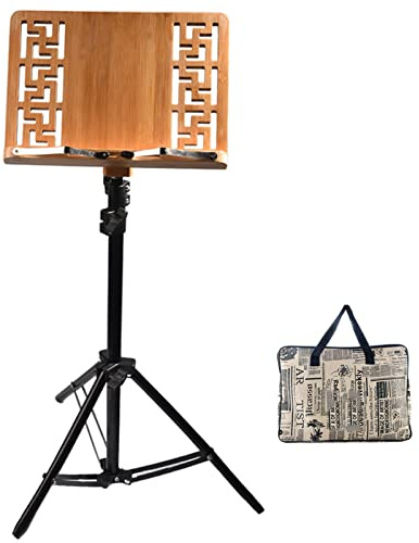 Notenständer Notenpult Hölzerner Notenständer Für Violine/Schlagzeug – Geschenk Für Gitarristen, Desktop/Stehender Klappbarer Instrumenten-Bücher-Aufbewahrungshalter, Stativ, 70–160 Cm Verstellbar