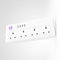 EXCALIBUR - WiFi Wireless UK Smart Plug Socket Extension Lead USB For Alexa Google Home Nest