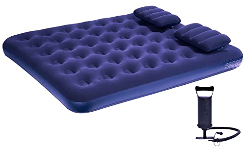 RAPTAVIS Queen Luftmatratze Mit Kissen und Pumpe, Aufblasbares Campingbett 203x152x22cm