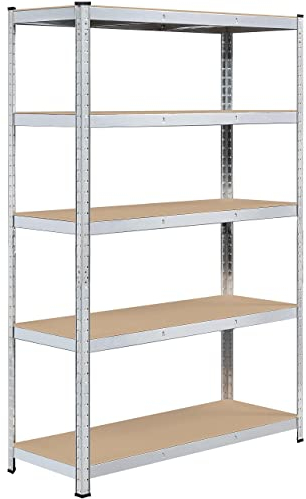 Yaheetech Schwerlastregal 180 x 120 x 45 cm Lagerregal 5 Böden Metall Regal Max. Belastbarkeit : 875kg Silbern
