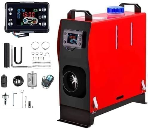 ZHIBANG Diesel Air Heater All in one,12V/8KW Parking Heater,Diesel Heater with Smart LCD Display,5L Fuel Tank and Muffler,Suitable for RV,Trailer,Truck,Boat (黑液晶一体机)