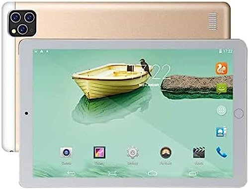 Volu Tablet Android 10 Pollici, Tablet Telefono 3G/4G con Doppio Slot per Schede SIM, Processore Quad-Core, Touchscreen HD, WiFi, Bluetooth, GPS,Oro,Hilarious123