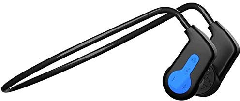 CAFFIA Bone Conduction Headphones Wireless Bluetooth Earphones IPX 8 Waterproof Sports Open-Ear Headsets, Built-in 16G Storage, Bone Conduction Transmission for Working Running Cycling, Lightweight (